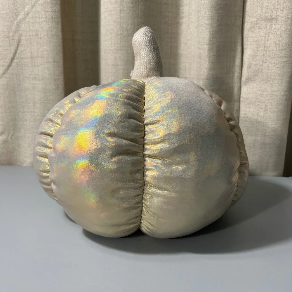 Celebrate Together Kohl's Iridescent Pumpkin Pillow Decor Silver Holographic